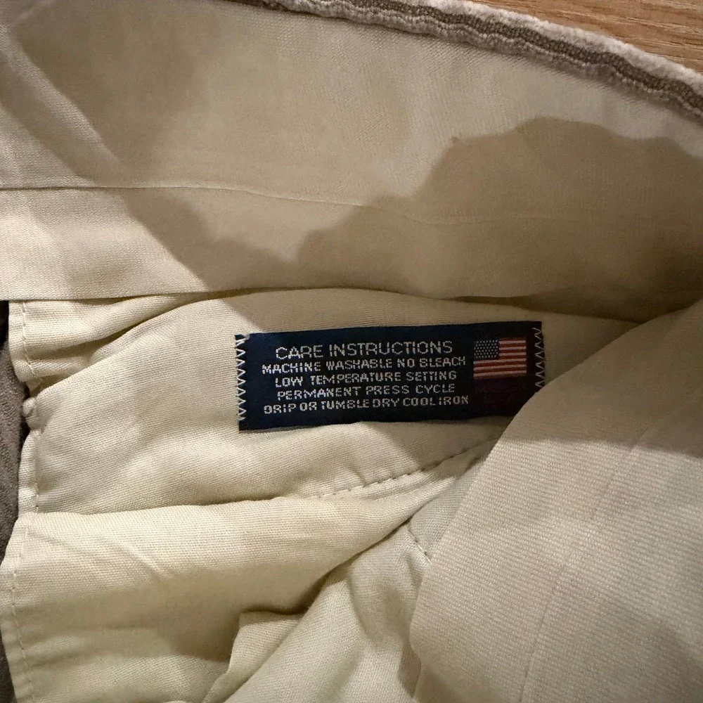 Vintage‎ Lands' End Tan Corduroy High Waisted Straight Pants Made in USA 30x31